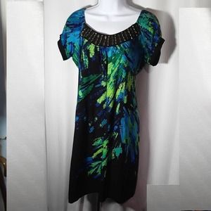 Robbie Bee Shift Dress with beaded neckline Size 6